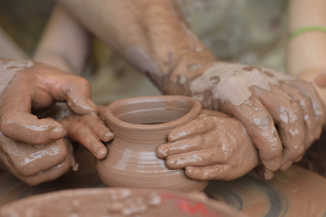 hands clay